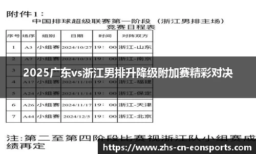 2025广东vs浙江男排升降级附加赛精彩对决